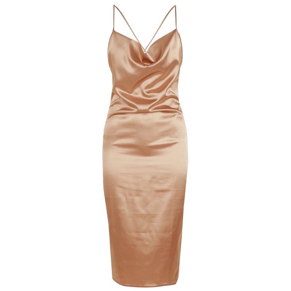 VALENTINES DAY! 💞 Cowl Front Satin Midi Dress